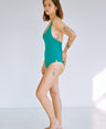 V-neck Openback Maillot